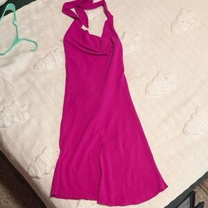 Chic Backless Fuchsia Dress